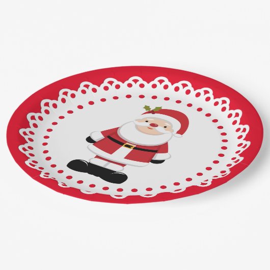 Weihnachtsmann Pappteller (Schrägansicht)