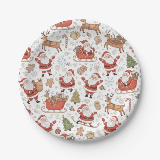 WEIHNACHTSMANN PAPPTELLER (Vorderseite)
