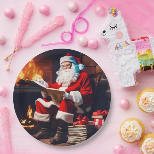 Weihnachtsmann Pappteller (Party)