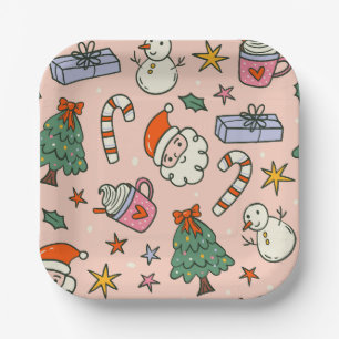 Weihnachtsmann-Party Pappteller