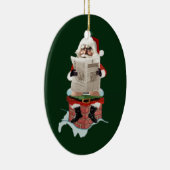 Weihnachtsmann"Party Pooper" Keramik Ornament (Rechts)