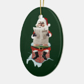 Weihnachtsmann"Party Pooper" Keramik Ornament (Links)