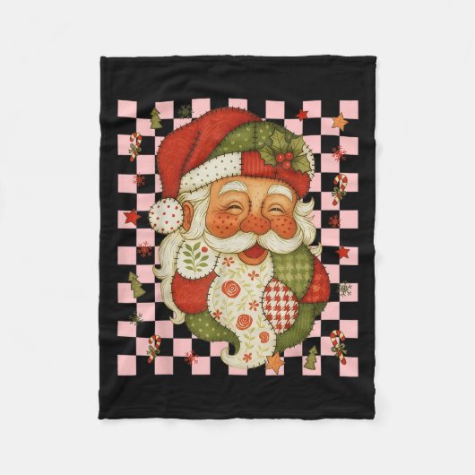 Weihnachtsmann Patchwork Matching Family 20 Fleecedecke (Vorderseite)