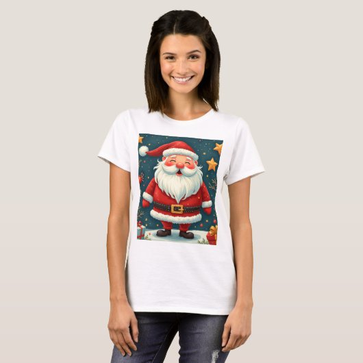 Weihnachtsmann-Pattern-T - Shirt (Vorne ganz)