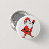 Weihnachtsmann Penguin Weihnachten bereit Button (Vorne & Hinten)