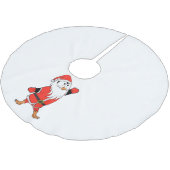 Weihnachtsmann Penguin Weihnachten bereit Polyester Weihnachtsbaumdecke (Schrägansicht)