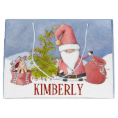 Weihnachtsmann Personalisierte Weihnachtsfeier Gro Große Geschenktüte (Vorderseite)