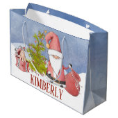 Weihnachtsmann Personalisierte Weihnachtsfeier Gro Große Geschenktüte (Rückseite Schrägansicht)