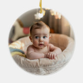 Weihnachtsmann Personalisierter Mädchen Erstes Wei Keramik Ornament (Hinten)