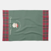 Weihnachtsmann Personalisierter Name und Text Weih Geschirrtuch (Horizontal)