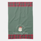 Weihnachtsmann Personalisierter Name und Text Weih Geschirrtuch (Vertikal)