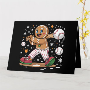 Weihnachtsmann-Pfefferkuchenmann-Sportler Baseball Karte