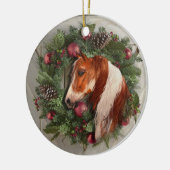 Weihnachtsmann Pferd v2 Keramik Circle Ornament (Links)
