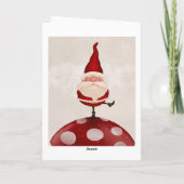 Weihnachtsmann-Pilz Feiertagskarte (Rückseite)