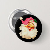 Weihnachtsmann Pink Weihnachtsgesicht Alte Weihnac Button (Vorne & Hinten)