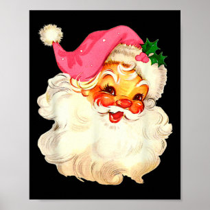 Weihnachtsmann Pink Weihnachtsgesicht Alte Weihnac Poster