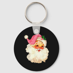 Weihnachtsmann Pink Weihnachtsgesicht Alte Weihnac Schlüsselanhänger