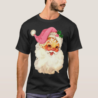Weihnachtsmann Pink Weihnachtsgesicht Alte Weihnac T-Shirt