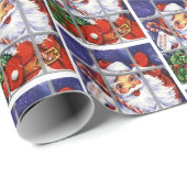 Weihnachtsmann pinkelt in der Retroverpackung Ihre Geschenkpapier (Rolleneckpunkt)