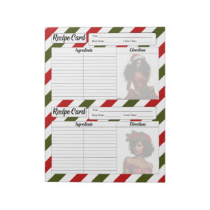 Weihnachtsmann Pinup_ Rezept Karten Notizblock