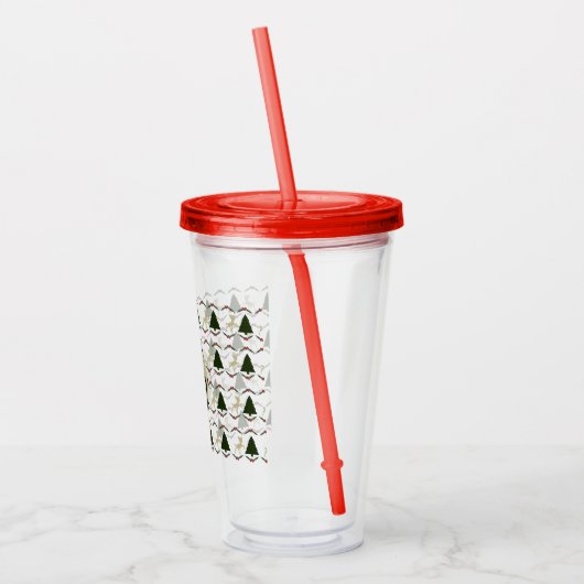 Weihnachtsmann Plastic Cup mit Stroh Acryltrinkbecher (Links)