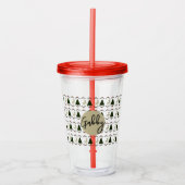 Weihnachtsmann Plastic Cup mit Stroh Acryltrinkbecher (Vorderseite)