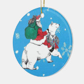 Weihnachtsmann & Polar Bär Keramik Ornament (Links)