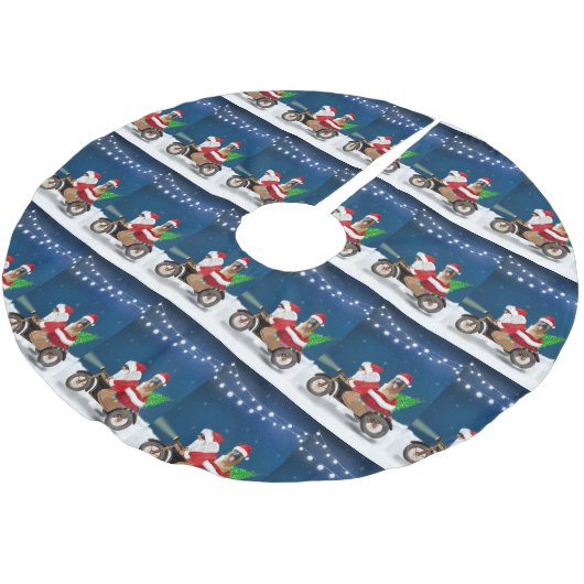 Weihnachtsmann Polyester Weihnachtsbaumdecke (Schrägansicht)