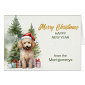Weihnachtsmann Poodle mit Geschenken Weihnachten (Vorderseite (Horizontal))