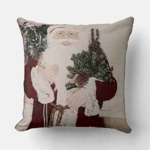 Weihnachtsmann-Porträt im Vintage-Stil, Weihnachts Kissen