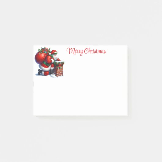 Weihnachtsmann Post-it Klebezettel (Vorderseite)