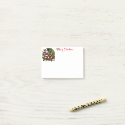 Weihnachtsmann Post-it Klebezettel (Auf Schreibtisch)