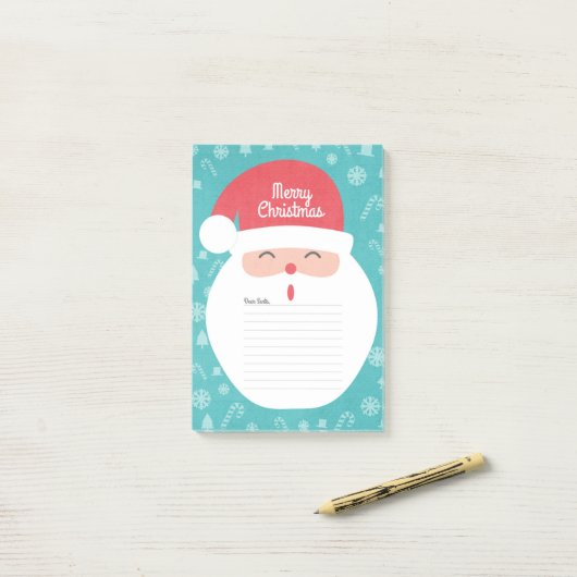 Weihnachtsmann Post-it Klebezettel (Auf Schreibtisch)