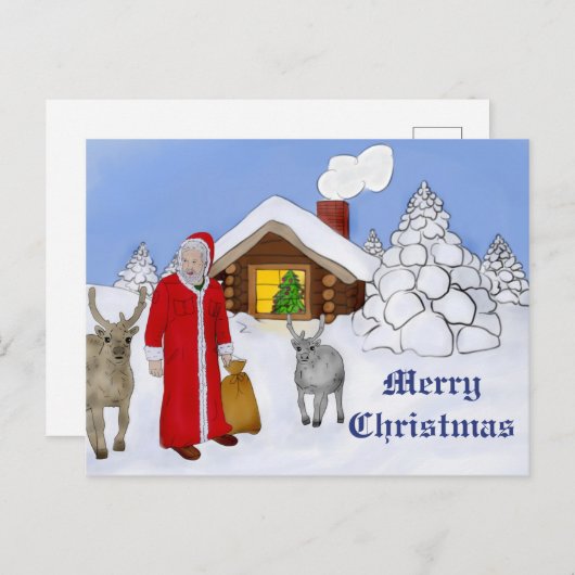 Weihnachtsmann Postkarte (Vorne/Hinten)
