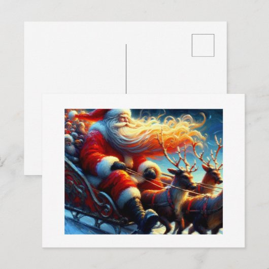 Weihnachtsmann Postkarte (Vorne/Hinten)