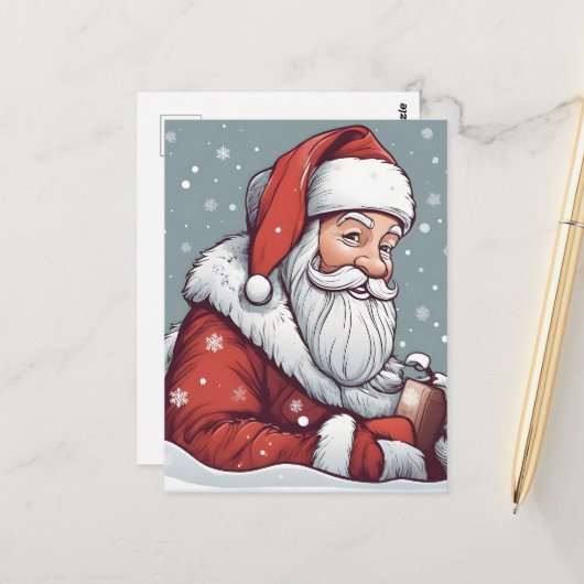 Weihnachtsmann Postkarte (Vorderseite/Rückseite Beispiel)