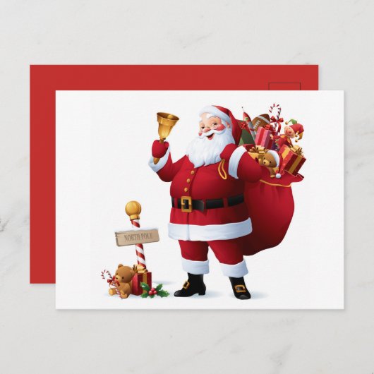 Weihnachtsmann-Postkarte Postkarte (Vorne/Hinten)