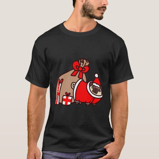 Weihnachtsmann Pug 812 T-Shirt (Vorderseite)