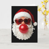 Weihnachtsmann pustet Garn Häkel Bubble Gum Herz Karte (Gelbe Blume)