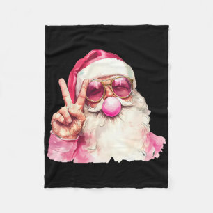 Weihnachtsmann pustet Kaugummi Rosa Sonnenbrille C Fleecedecke