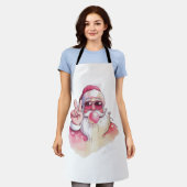 Weihnachtsmann pustet Kaugummi rosa Sonnenbrille Schürze (Getragen)