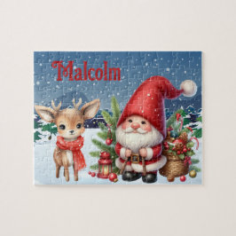 Weihnachtsmann-Puzzle mit individuellem Kindername Puzzle