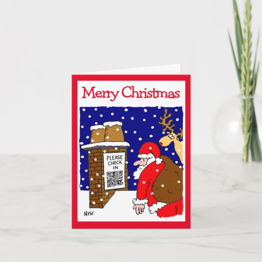 Weihnachtsmann-QR-Code-Design Lustige Weihnachtska Karte (Vorderseite)