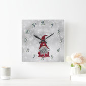 Weihnachtsmann Quadratische Wanduhr (Zuhause)