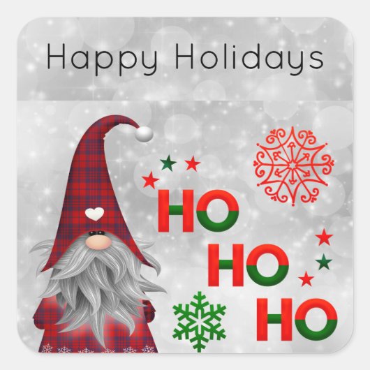 Weihnachtsmann Quadratischer Aufkleber (Vorderseite)