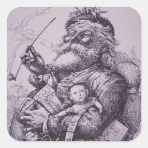 Weihnachtsmann Quadratischer Aufkleber