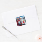 Weihnachtsmann quadratischer aufkleber