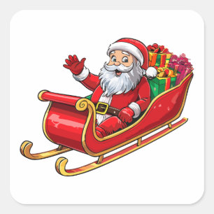 Weihnachtsmann Quadratischer Aufkleber