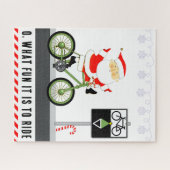 Weihnachtsmann Radfahren Weihnachten Puzzle (Horizontal)