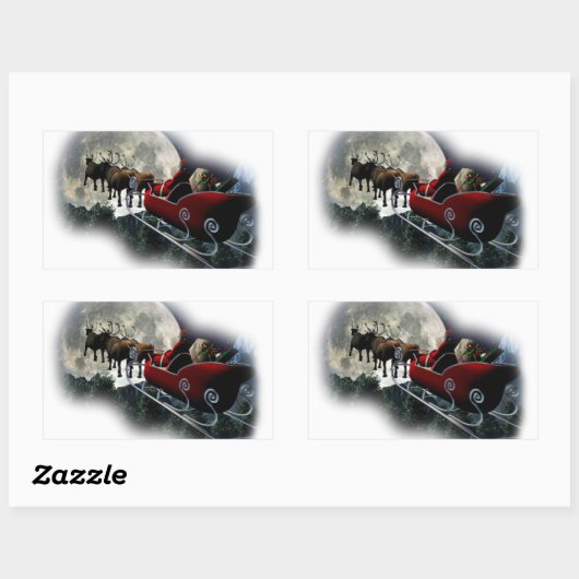 Weihnachtsmann Rechteckiger Aufkleber (Blatt)